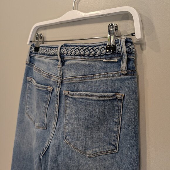 Dear John Jeans Flare Braided Waist Low Cut Western Rock Unique - Size 25 - Picture 4 of 8